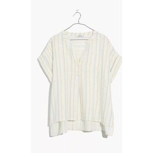 Madewell Womens $75 Lakeline Popover Shirt Schulner Stripe Size S NF252